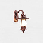 Aluminum Vintage Kerosene Lantern Outdoor Wall Lantern Light Fixture – Waterproof Exterior Porch Sconce with Frosted Glass, Rustic Farmhouse Style for Patio, Garden, Garage by Unknown
