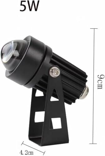 2pcs Led Spot Lights - Spotlight Led Beam Light, 5W Outdoor Wall Lamp Landscape Lighting, IP65 Waterproof LED Spotlight Narrow Beam Spotlight, for Garden, Courtyard(Warm White,5w(85-245v)) - Image 2