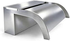 Curved-Mouth Waterfall Pool Fountain, Stainless Steel Waterfall Spillway with Pipe Connector Kits for Outdoor Decorative, 11.8 Inches Pool Water Feature for Garden Patio, Backyard Koi Pond Decor by LONGRUNNEW