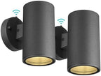 Ken & Ricky Dusk to Dawn Outdoor Wall Sconce Lights,Cylinder,Black,2 PK by KenRicky