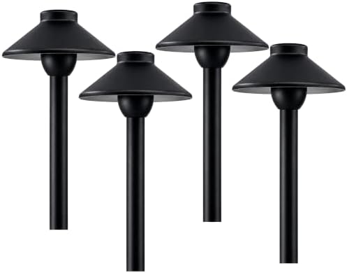 Outdoor Pathway Light – Low Voltage Landscaping Lighting (4 Pack) – Black by TopNotchCo