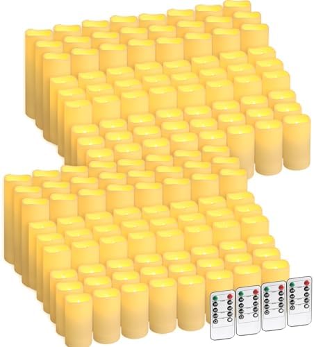 144-Pack LED Flameless Candles with Remote Control - Battery Operated, Timer, Dimmable, 3D Flame Flickering , Perfect for Halloween Christmas Parties,Wedding,Home Decor ,Gift and Special Occasions. - Image 2