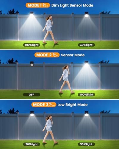 Clip-On Solar Lights Outdoor, Motion Sensor, 4 Pack, Black - Image 5