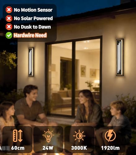 23.6'' LED Outdoor Wall Lights Modern Black Indoor Wall Sconce Lighting - Image 7
