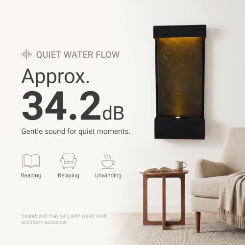 Bumilgar 35.43 in Indoor Outdoor Wall Mounted Waterfall Fountain Black - Image 4