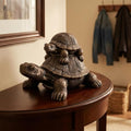 19'' Stacked Turtle Statue,Resin Mother Baby Tortoise Sculpture,Brown by Unknown