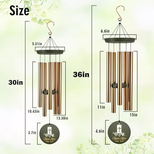 Personalized Sympathy Wind Chimes Memorial Custom Name Gifts - Image 7