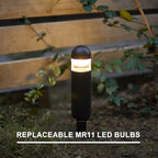 GOODSMANN Landscape Lighting 4PK Low Voltage Landscape Lighting 3W 60 Lumen LED Landscape Bollard Lights Outdoor 2700K Warm White Black with Cable Connectors Replaceable LED Bulbs - Image 3