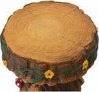 12.6" Squirrel Garden Stool, Resin Tree Stump Accent Chair - Image 6