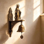 Our Lady of Grace Bronze Medal Wall Bell, Catholic Religious Home Garden Decor,Virgin Mary Hanging Prayer Bell,Vintage Mary Statue Brass HandBell,Church Porch Prayer Chapel Entryway Devotional Gift - Image 7