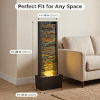 38 Inch Tall Indoor Water Fountain, Staggered Stone Wall Waterfall Fountain with LED Lights, Relaxing Ambience Water Feature for Living Room Bedroom Office Garden Yard, Home Decor - Image 6