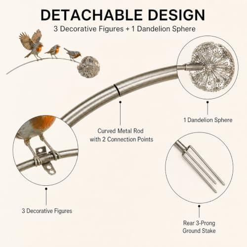 Metal Bird Garden Stake Outdoor Yard Art, Decorative Garden Stake with Bird, Butterfly, Hummingbird and Ghost Designs, Rustic Lawn Ornament for Flower Bed, Patio, Planter,Butterfly*2 - Image 6