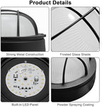 8" Nautical Outdoor Light-Black Round Bulkhead LED Lights,Sauna Light Fixture Outdoor 8" Nautical Bulkhead Light 3000K,1500LM,15W LED Outside Wall Lights - Image 5