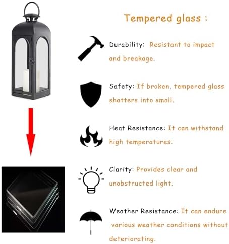 Bdor Decorative Outdoor Lantern Candle,Black Lantern Remote,16 Inch,1 Pack - Image 3