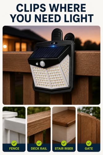 Clip-On Solar Lights Outdoor, Motion Sensor, No-Drill, 4 Pack - Image 4