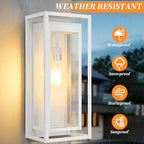 19" Large Outdoor Wall Light Fixtures, White Porch Light, 2 Pack - Image 3