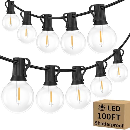 Bosceos 100FT 104 Bulbs G40 LED Globe String Lights Waterproof by BestChoiceforYourLife