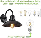 GOLDHILL Black Gooseneck Outdoor Barn Light, Farmhouse Vanity Lights with E26 Based Socket, Round Exterior Lights for House Garage Bathroom Bedroom - Image 4