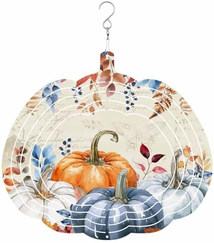 Pumpkin Wind Spinner Fall Leaf Spinner Stainless Steel Spinner for Yard and Garden Wind Sculptures 12 Inch 3D Crafts Ornaments Hanging Wind Spinner for Outdoor & Indoor Decorations by Unknown