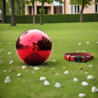 Xmas Stainless Steel Reflective Gazing Ball, Red 20cm Mirror Garden Globe - Image 5
