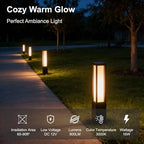 SkyGlow 26" Bollard Light, 12V Low Voltage Aluminum LED IP65 Waterproof Outdoor Modern Landscape Path Lights 3000K Curb Appeal Hardwired for Garden Pathway Lawn Patio Courtyard Driveway Commercial - Image 4
