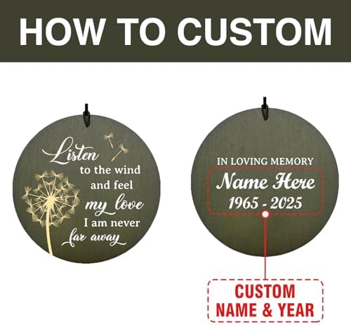 Personalized Dandelion Wind Chimes Loss of Loved Dad/Mom - Image 2