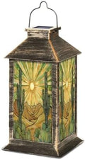 Solar Lantern Intricate Tribal Tattoo Style Stained Glass Artwork Outdoor Waterproof Garden Hanging Lantern Solar Powered Lighting Outside Table Lamp for Patio Deck Camping 1 Pack by Unknown