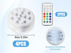 Submersible LED Lights with Remote, 4 Pack 13 LED Pool Lights with Magnets and Suction Cups, for Pond, Party, Wedding, Vase Base, Lighting Battery Operated - Image 2