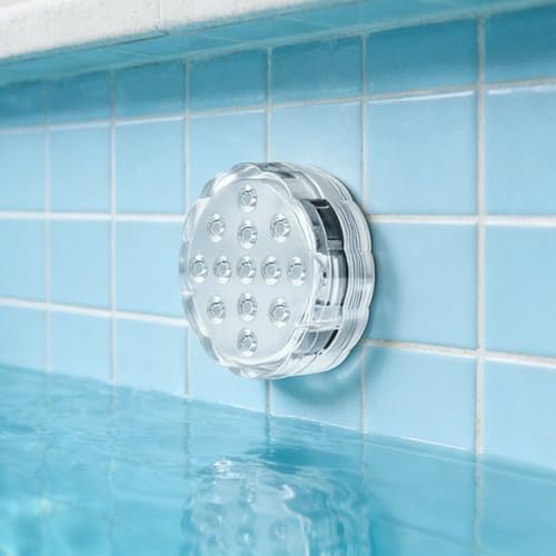 4 Pcs LED Submersible Lights with App and Remote Control, RGB Color Changing Waterproof Underwater Pool Lights, 10-LED Bathtub Lights, Wireless Battery Operated Bathroom Lights for Fish Tank, Pond - Image 3