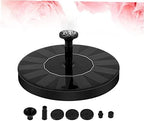 1. Solar Floating Fountain Pump: Circular Panel Water Fountain with 6 Nozzle Accessories for Garden Bird Bath Small Pond - Black - Image 4