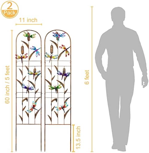 2 Pack Metal Garden Trellis for Climbing Plants - Image 2