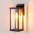 Outdoor Wall Light Fixtures, Exterior Waterproof Lanterns, Porch Sconces Wall Mounted Lighting with E26 Sockets & Glass Shades, Modern Matte Black Wall Lamps for Patio Front Door Entryway (3) - Image 4