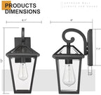 Outdoor Light Fixtures Wall Mount, Waterproof Exterior Wall Lanterns with Glass, Outside Wall Sconces, Front Porch Lights for House Garage Doorway Patio (Small, 1Pack) - Image 2