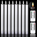 GenSwin Flameless Taper Candles LED Battery Operated Remote Timer White by GenSwin