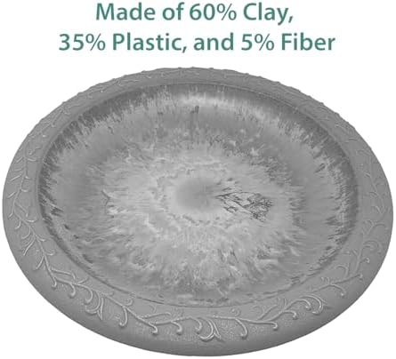 BIRDS AND BEYOND Bird Bath, Bowl Only - 19" Slate/Wine Fiber Clay Bird Bath Bowl, Lightweight 3.7lbs. - Image 4
