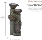 Alpine Corporatio 14" Tall Stoned Jar Cascading Water Fountain with LED Lights, Elegant Tabletop Water Feature for Home, Office, Living Room, and Bedroom Decor, Gray - Image 4