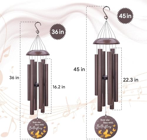 Personalized Butterfly Wind Chimes Custom Name Keepsake - Image 7