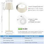 Off White Cordless Table Lamp, 5000mAh LED Rechargeable Desk Lamp - Image 6