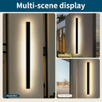 2 Pack Modern Outdoor Wall Light, 71inch Black Exterior Wall Mount Light Fixtures, 3 Color 3000K/4500K/6000K, IP65 Waterproof, Porch Wall Sconce, Long Linear Outside Lighting for Patio Garage Garden - Image 6
