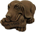 Massarelli's 'Life is Good' Basset Hound Puppy Dog Solid Cast Stone Garden Statue - Great Gift Idea - Durable, Lifelike Sculpture for Home and Yard - Fun Exterior and Interior Art by Unknown