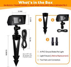 Gardenreet Solid Brass Flood Light - Landscape Low Voltage LED Wall Wash Light, 12V Outdoor Hardwired IP65 Waterproof, Black Angle Adjustable Lighting for Garden Tree Yard Wall Without G4 Bulb - Image 7