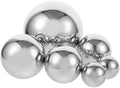 KALLORY 6pcs Stainless Steel Polished Mirror Gazing Balls Set, Hollow Reflective Sphere Ornaments for Garden and Patio Décor, Sizes 150mm to 50mm, Outdoor Floating Metal Globes by KALLORY