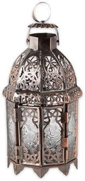 Zingz & Thingz Moroccan Style Candle Lantern Holder, Decorative Light Home Decor, Indoor & Outdoor, 9.5" Tall, Copper by ZingzThingz