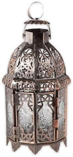 Zingz & Thingz Moroccan Style Candle Lantern Holder, Decorative Light Home Decor, Indoor & Outdoor, 9.5" Tall, Copper by ZingzThingz