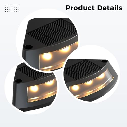 4 Pcs Waterproof Solar Step Lights, Led Deck Lighting For Outdoor, Landscape Lights, Patio Fence Decorative, 3.1 X 1.2 In - Image 4