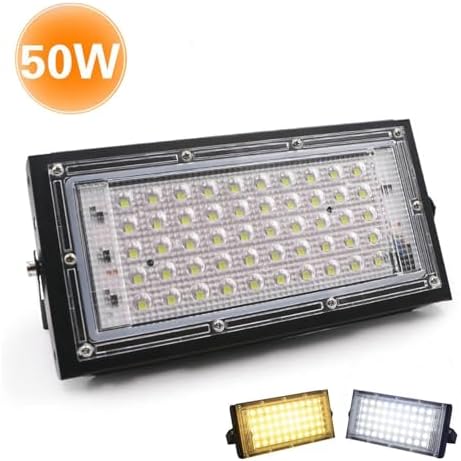 50W Led RGB Flood Light Lamp Ac 220 Outdoor Floodlights Ip66 Waterproof Reflector Led Spotlight Red Green Blue Garden Lighting for Court,Garden,Warehouse,Cold Light - Image 2