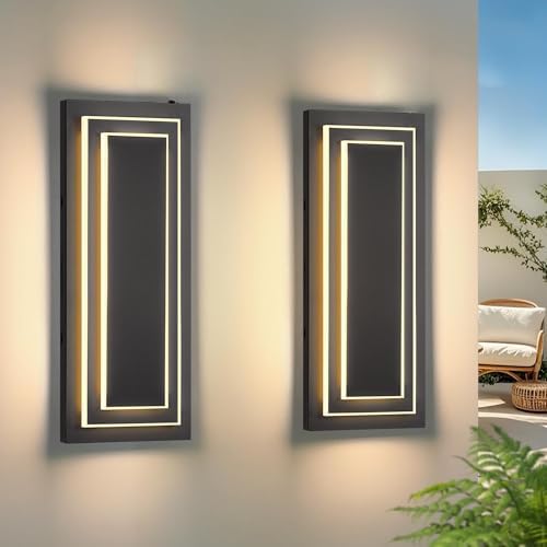Dusk to Dawn Outdoor Wall Sconce,Outdoor Light Fixtures,16 in,24W by ZSMAIKU