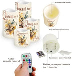 Cute Pattern Flameless Candles LED Pillar Candles Battery Operated Candles with Remote and Timers Color Changing Electric Fake Plastic Candles Mothers Day Decor - Image 3