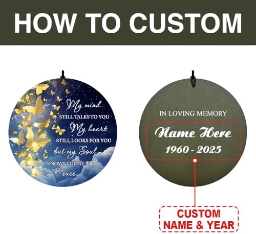 Personalized Wind Chimes Memorial Butterfly Mourn Theme Decor - Image 2