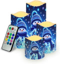 Snowman LED Flameless Candles Set of 4 by Uorisanigo